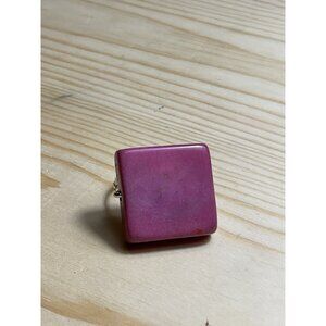 Pink Stone Statement Ring Silver Wire Wrap Handmade Unique Design